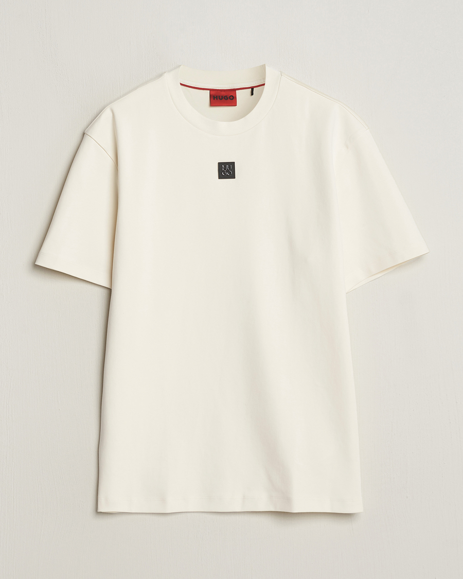 Herre | T-Shirts | HUGO | Dalile Logo Crew Neck T-Shirt Open White