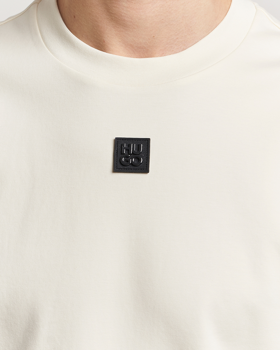 Herre | T-Shirts | HUGO | Dalile Logo Crew Neck T-Shirt Open White