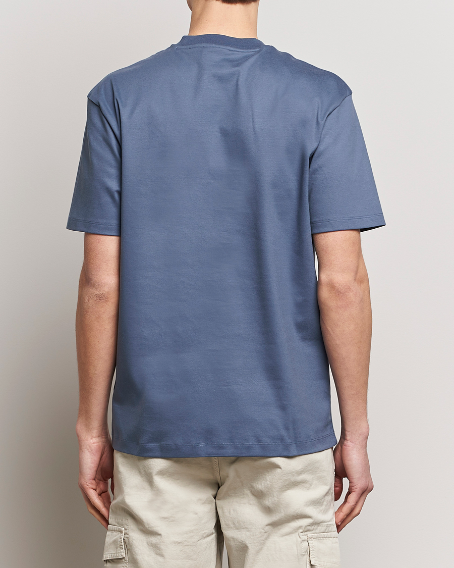Herre | T-Shirts | HUGO | Dalile Logo Crew Neck T-Shirt Open Blue