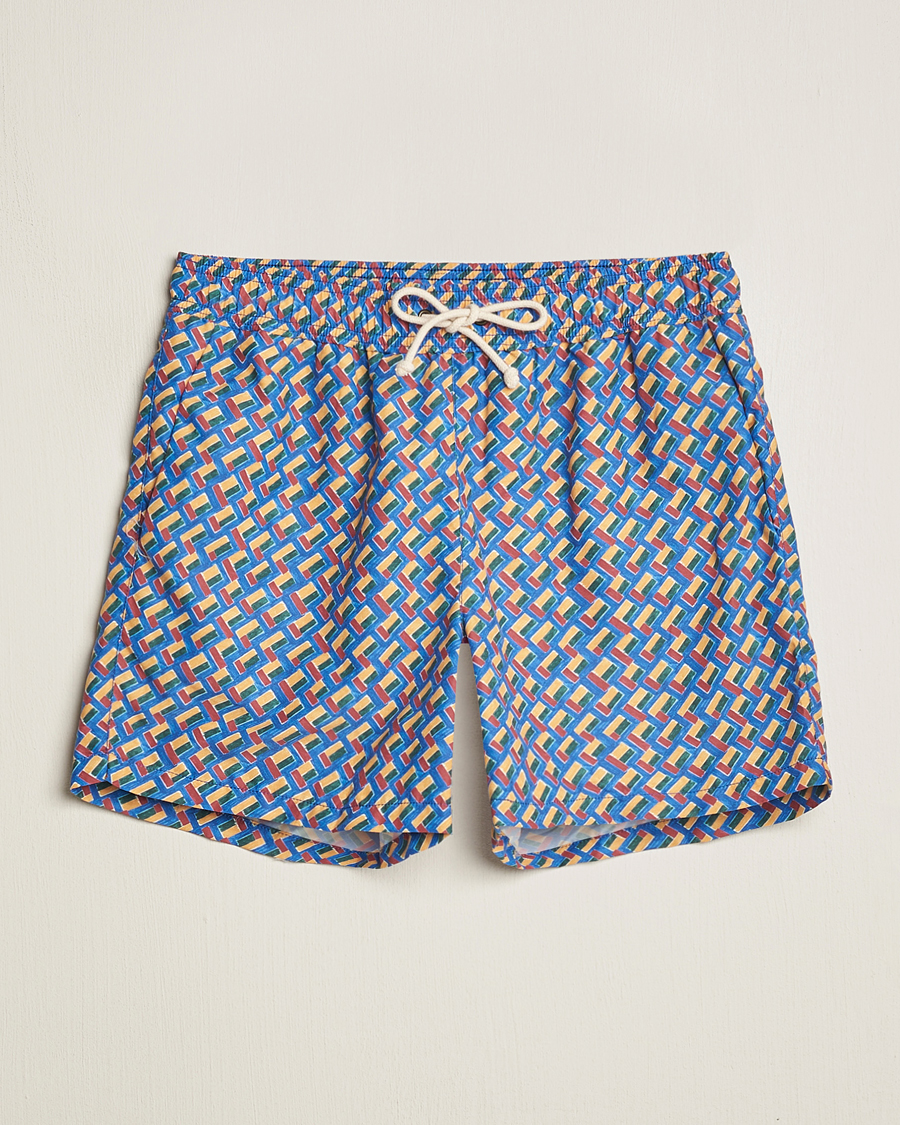 Herre | Badeshorts | Ripa Ripa | Meandro Printed Swimshorts Blue
