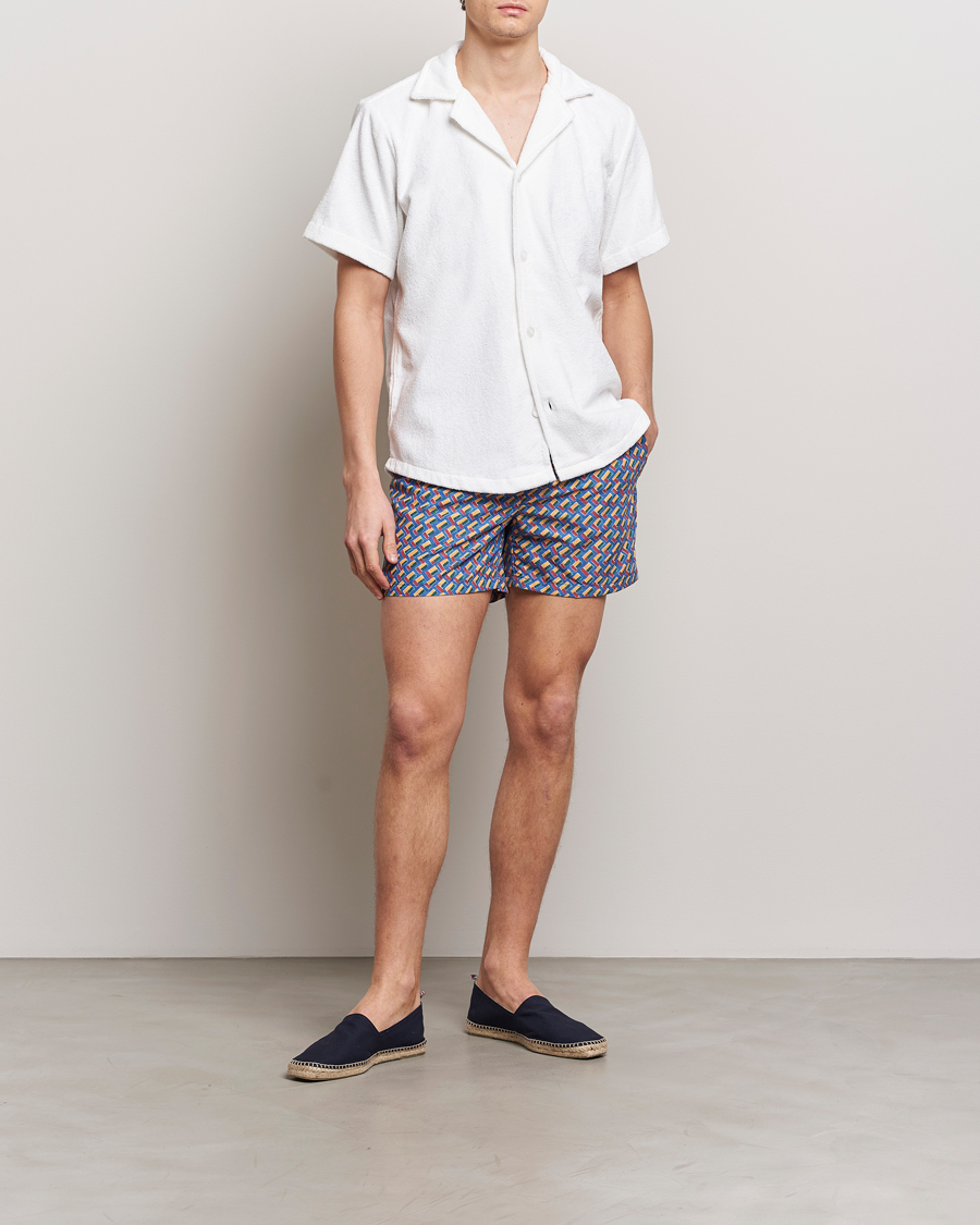 Herre | Badeshorts | Ripa Ripa | Meandro Printed Swimshorts Blue
