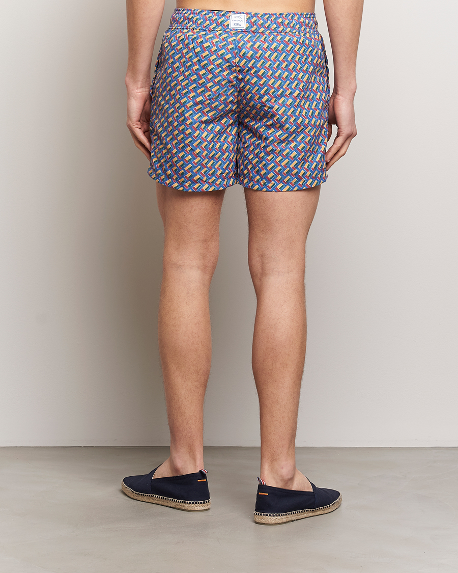 Herre | Badeshorts | Ripa Ripa | Meandro Printed Swimshorts Blue