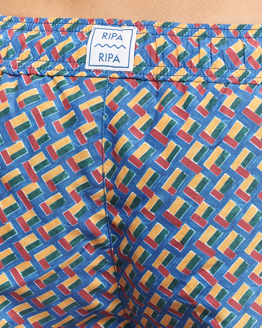 Herre | Badeshorts | Ripa Ripa | Meandro Printed Swimshorts Blue