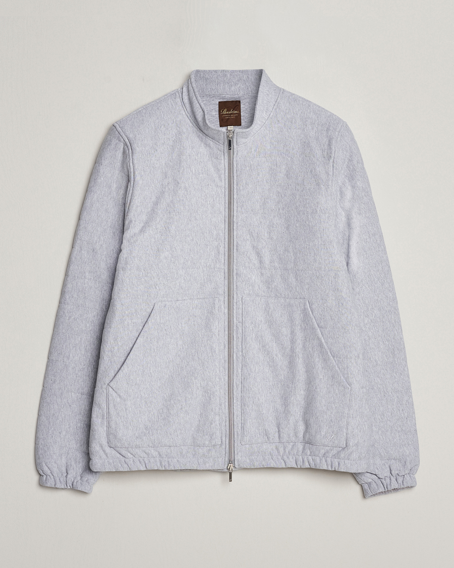 Herre | Gensere | Stenströms | Cotton Collage Zip Jacket Grey
