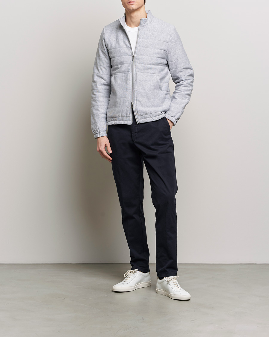 Herre | Gensere | Stenströms | Cotton Collage Zip Jacket Grey