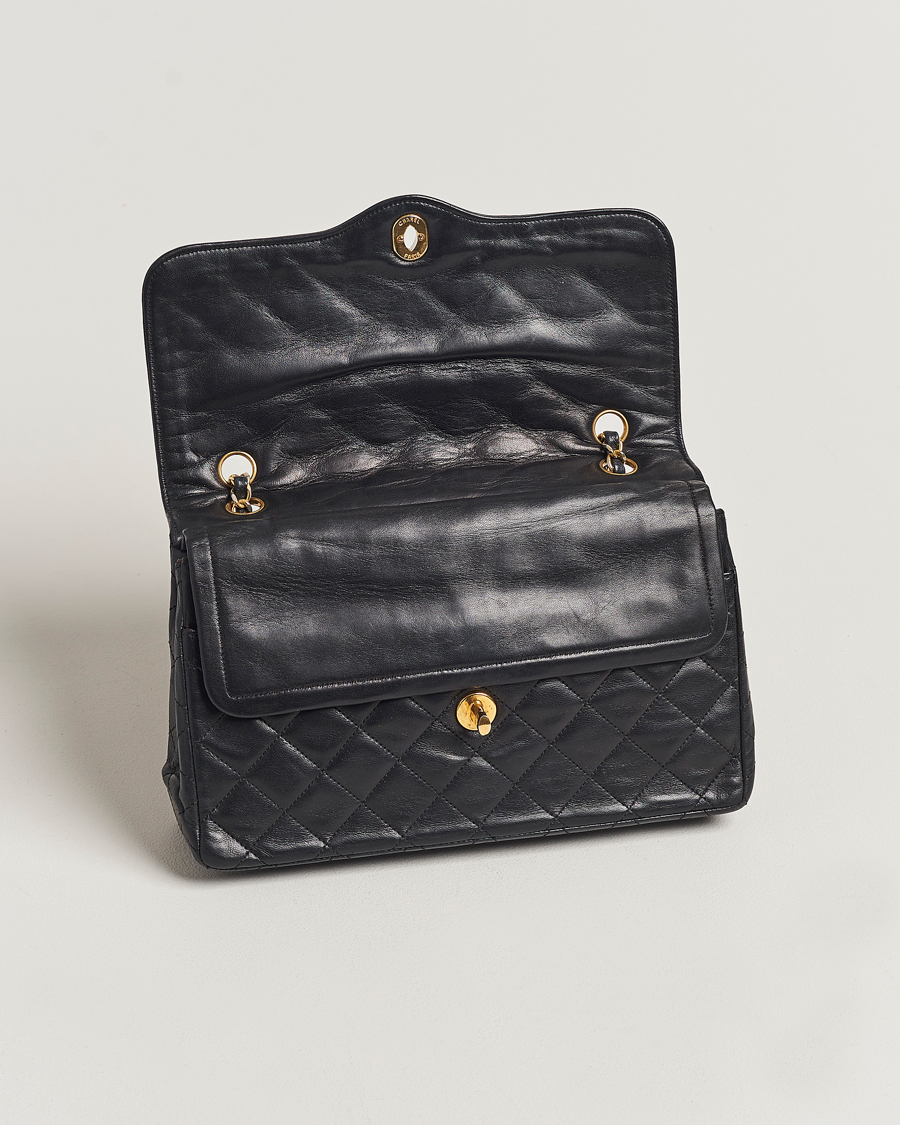 Herre | Chanel Pre-Owned Matelasse Double Flap Bag Black | Chanel Pre-Owned | Matelasse Double Flap Bag Black