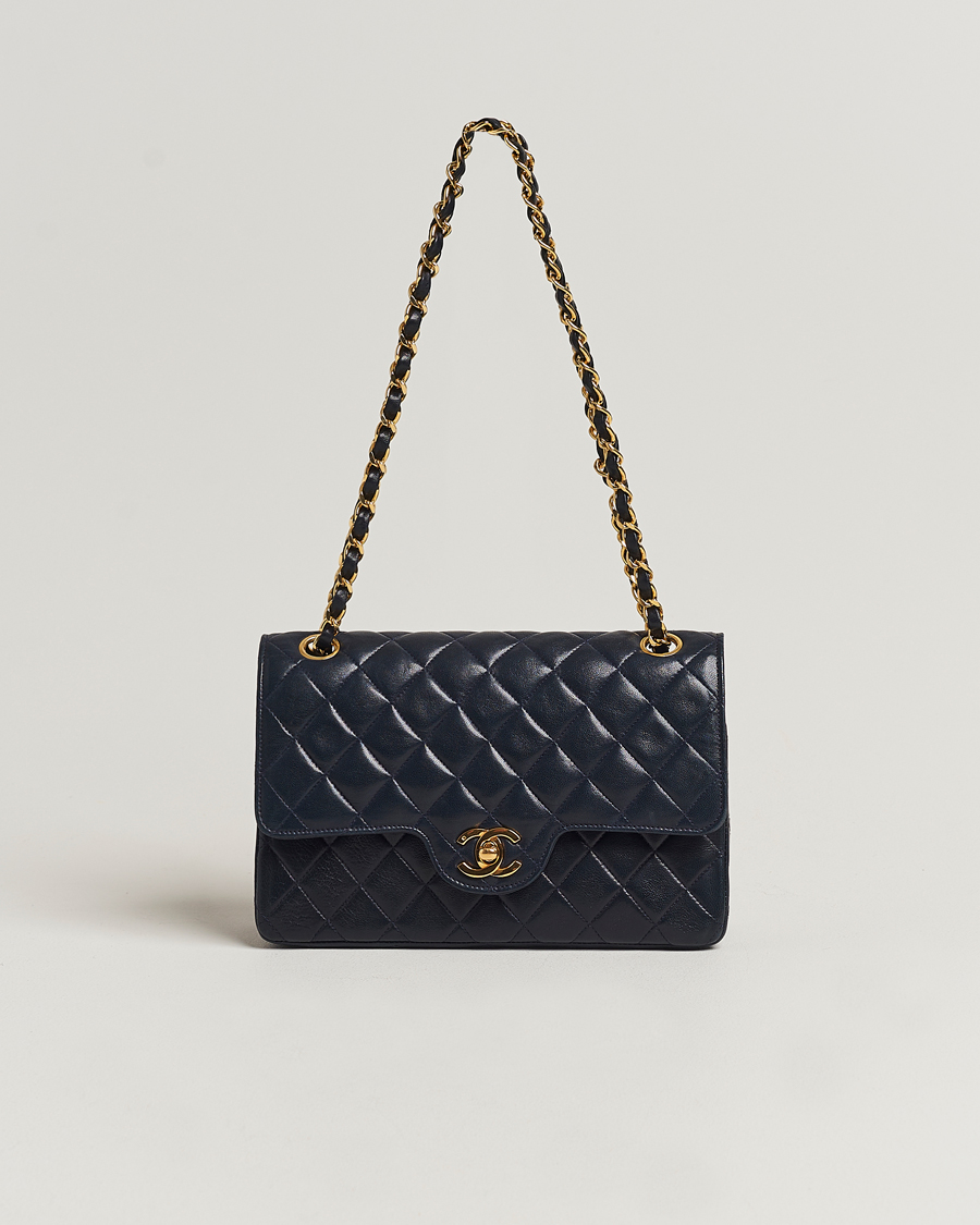 Herre | Chanel Pre-Owned Small Classic Flap Bag Navy | Chanel Pre-Owned | Small Classic Flap Bag Navy