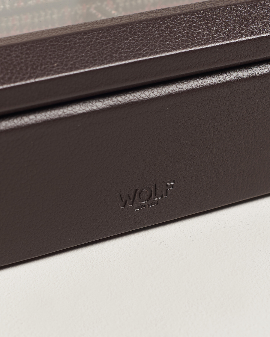 Herre | WOLF WM Brown 5 Piece Watch Box Tweed Brown | WOLF | WM Brown 5 Piece Watch Box Tweed Brown