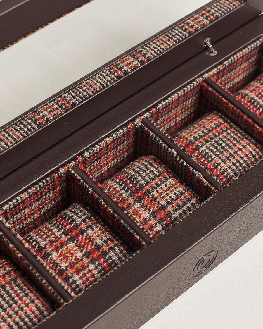 Herre | WOLF WM Brown 5 Piece Watch Box Tweed Brown | WOLF | WM Brown 5 Piece Watch Box Tweed Brown