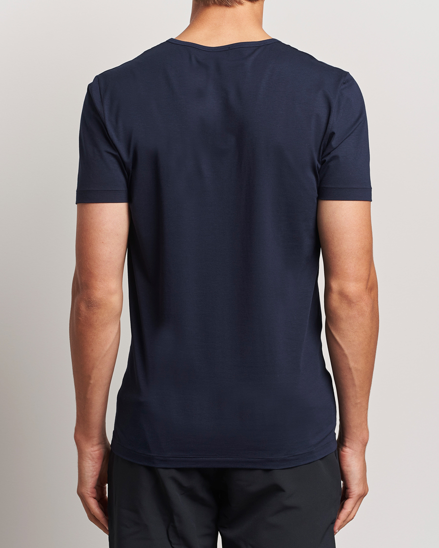 Herre | T-Shirts | Zimmerli of Switzerland | Pure Comfort Crew Neck T-shirt Navy