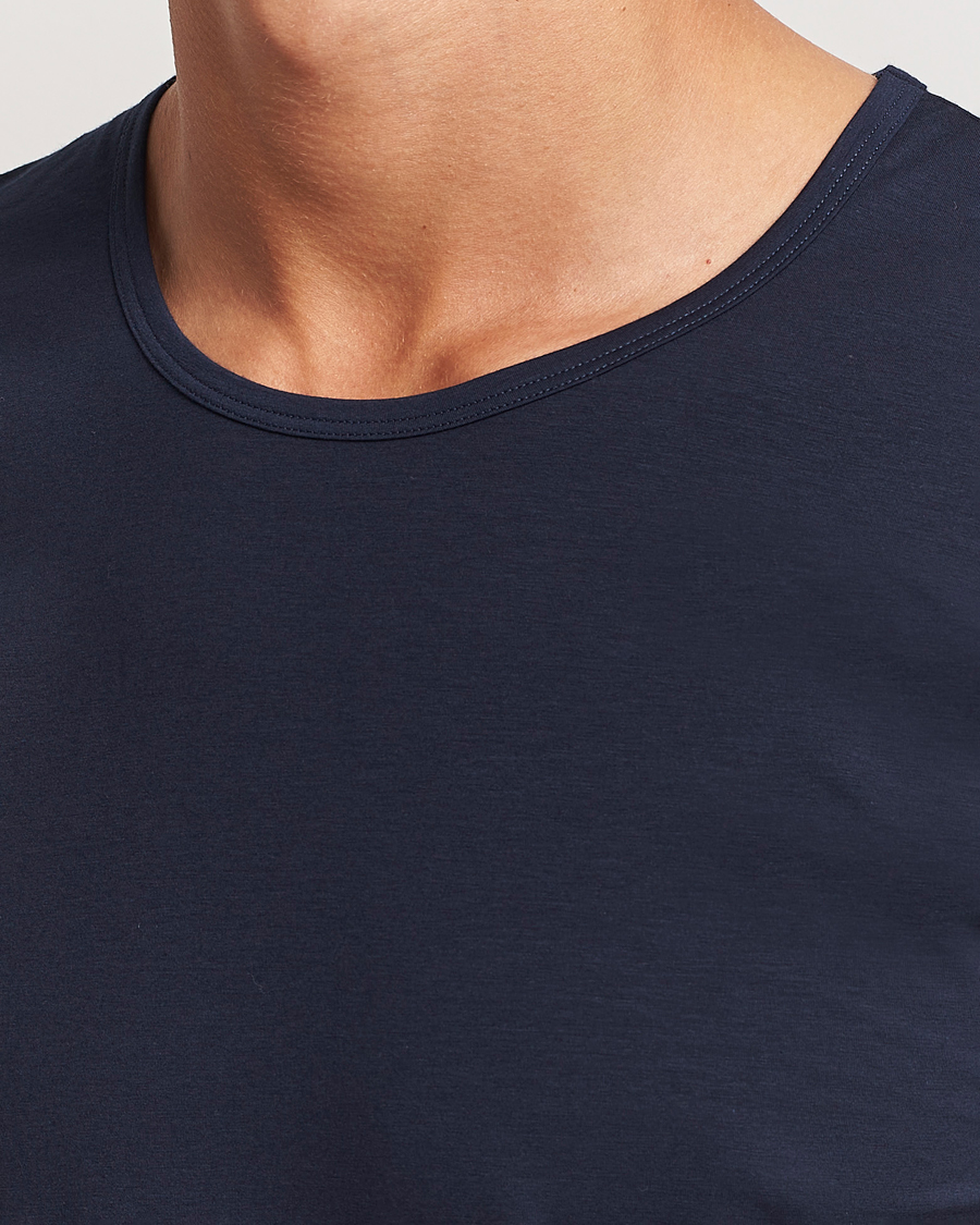 Herre | T-Shirts | Zimmerli of Switzerland | Pure Comfort Crew Neck T-shirt Navy