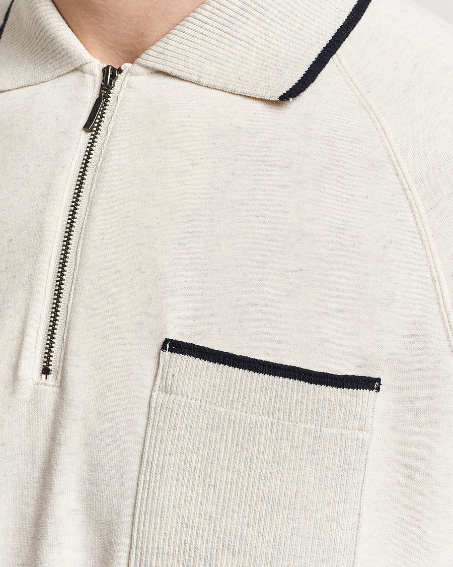 Herre | Pikéer | BEAMS PLUS | Half Zip Light Fleece Polo Oatmeal