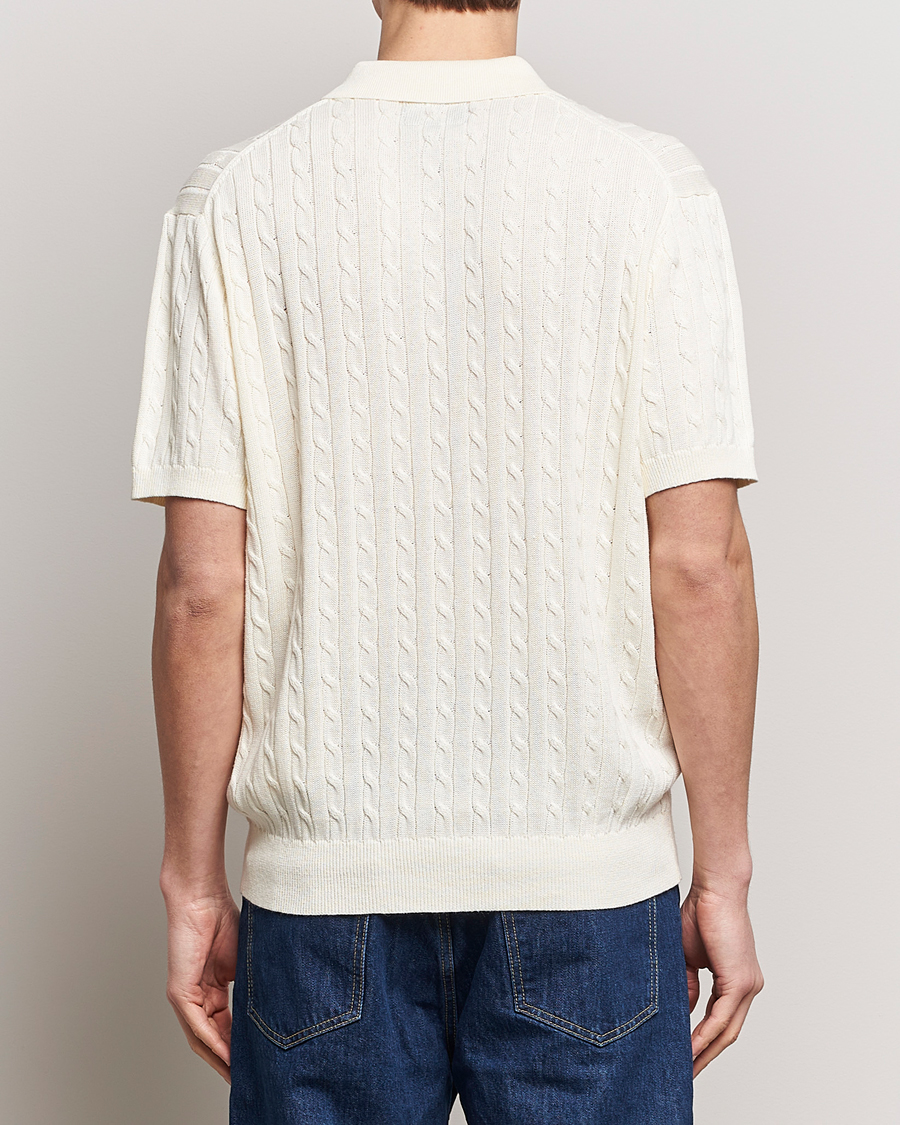 Herre | Pikéer | BEAMS PLUS | Short Sleeve Cable Polo Off White