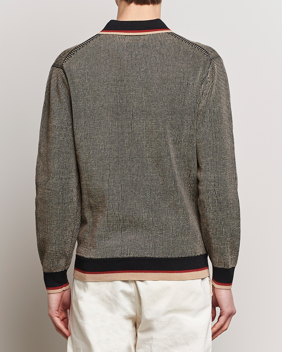 Herre | Gensere | BEAMS PLUS | Slab Knit Long Sleeve Polo Black