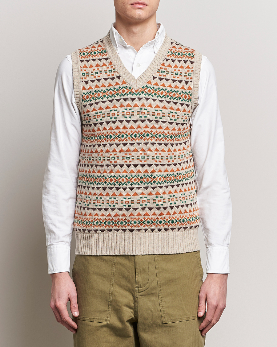 Herre | Klær | BEAMS PLUS | Fairisle Knit Vest Beige