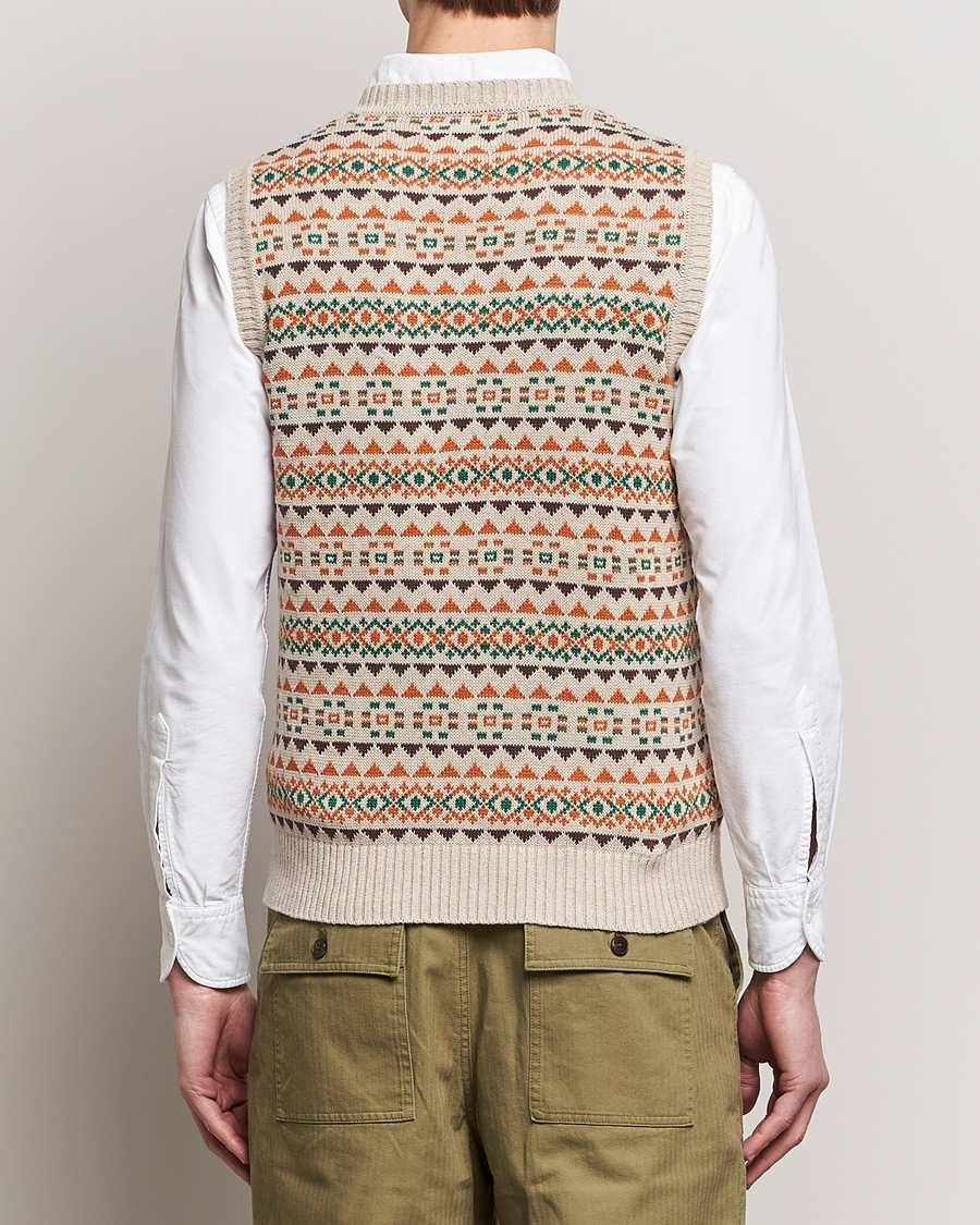 Herre | Gensere | BEAMS PLUS | Fairisle Knit Vest Beige