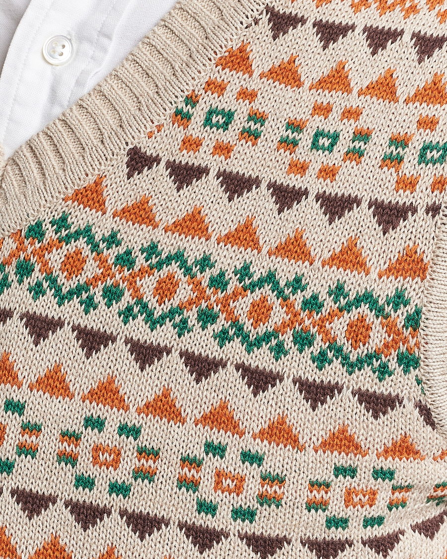 Herre | Gensere | BEAMS PLUS | Fairisle Knit Vest Beige