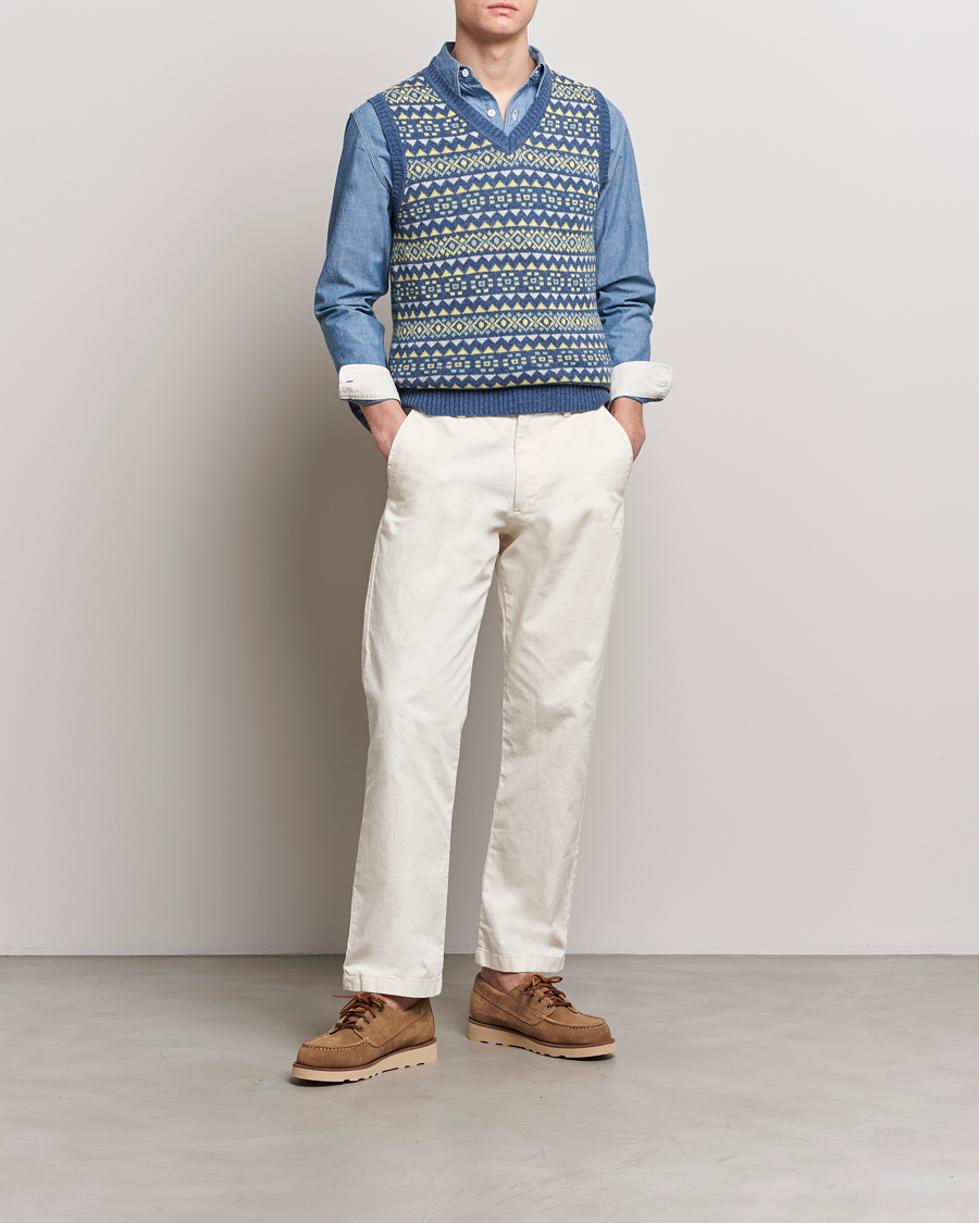 Herre | Gensere | BEAMS PLUS | Fairisle Knit Vest Blue