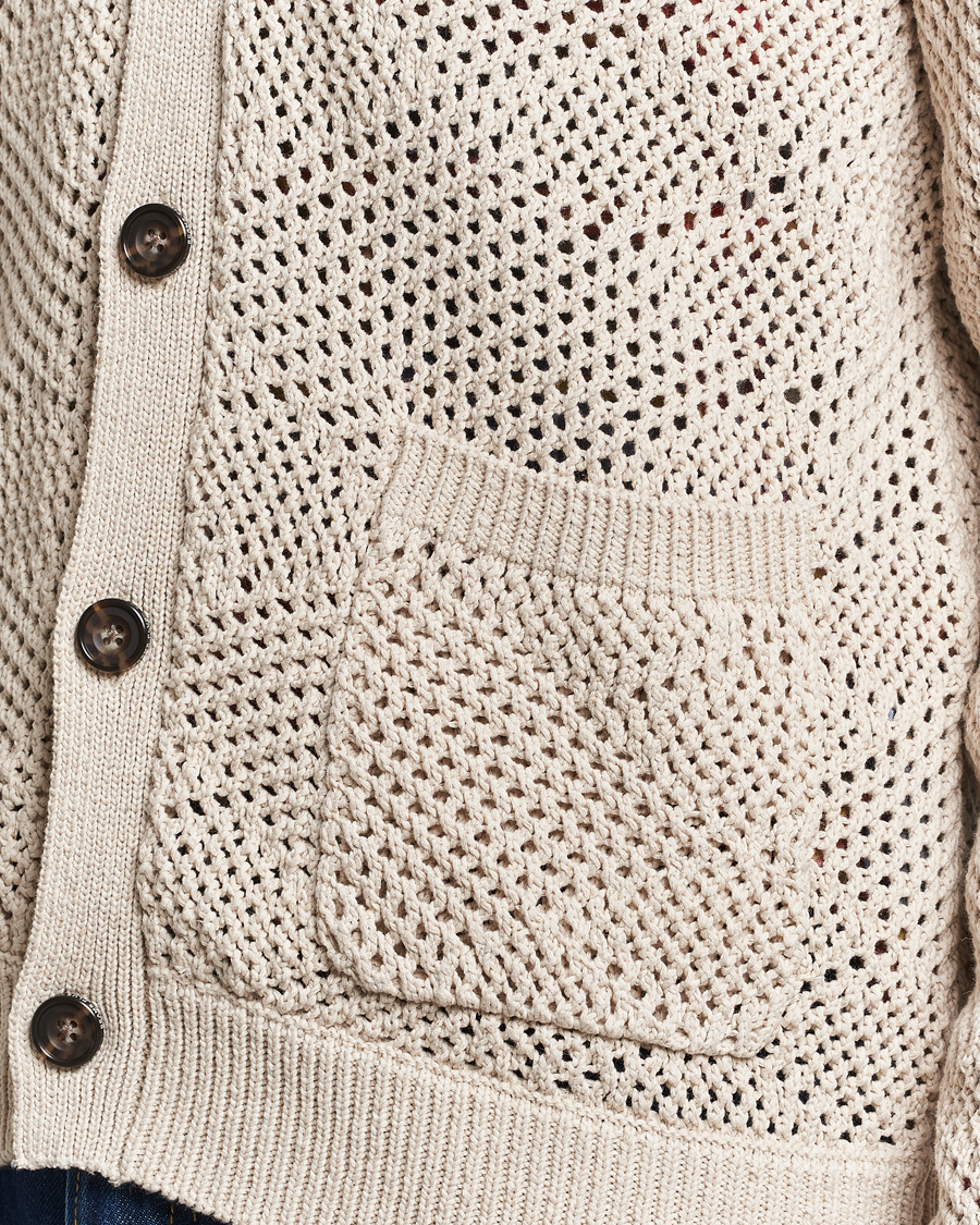 Herre | Gensere | BEAMS PLUS | Argyle Mesh Cardigan Light Beige