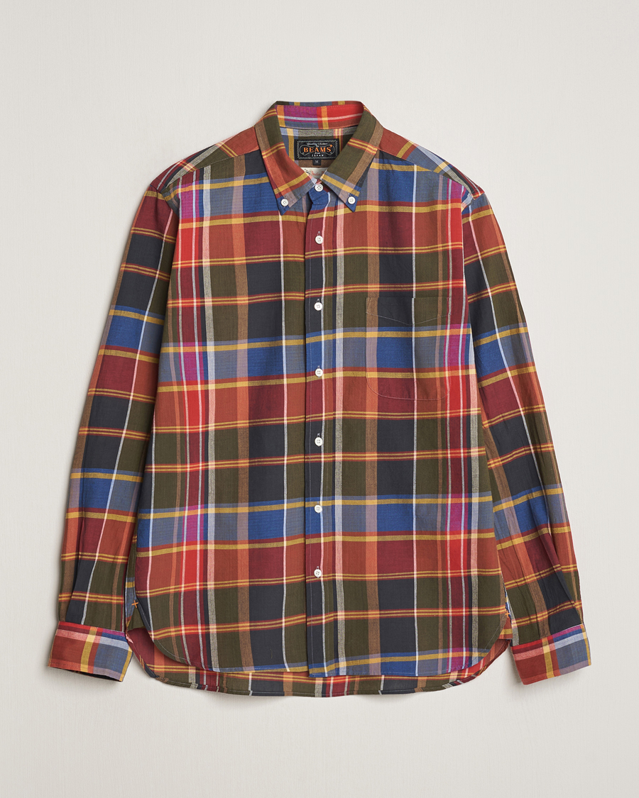 Herre | Skjorter | BEAMS PLUS | Button Down Madras Shirt Red Check