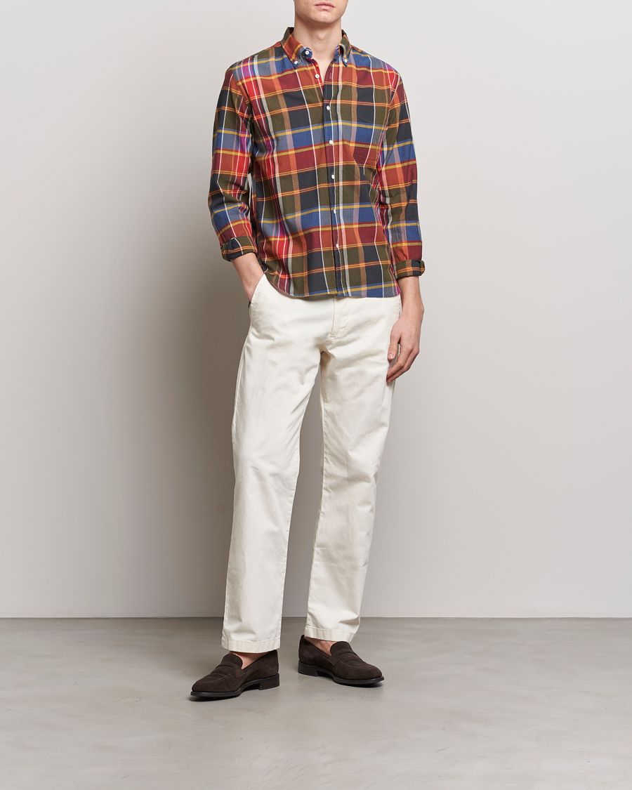 Herre | Skjorter | BEAMS PLUS | Button Down Madras Shirt Red Check