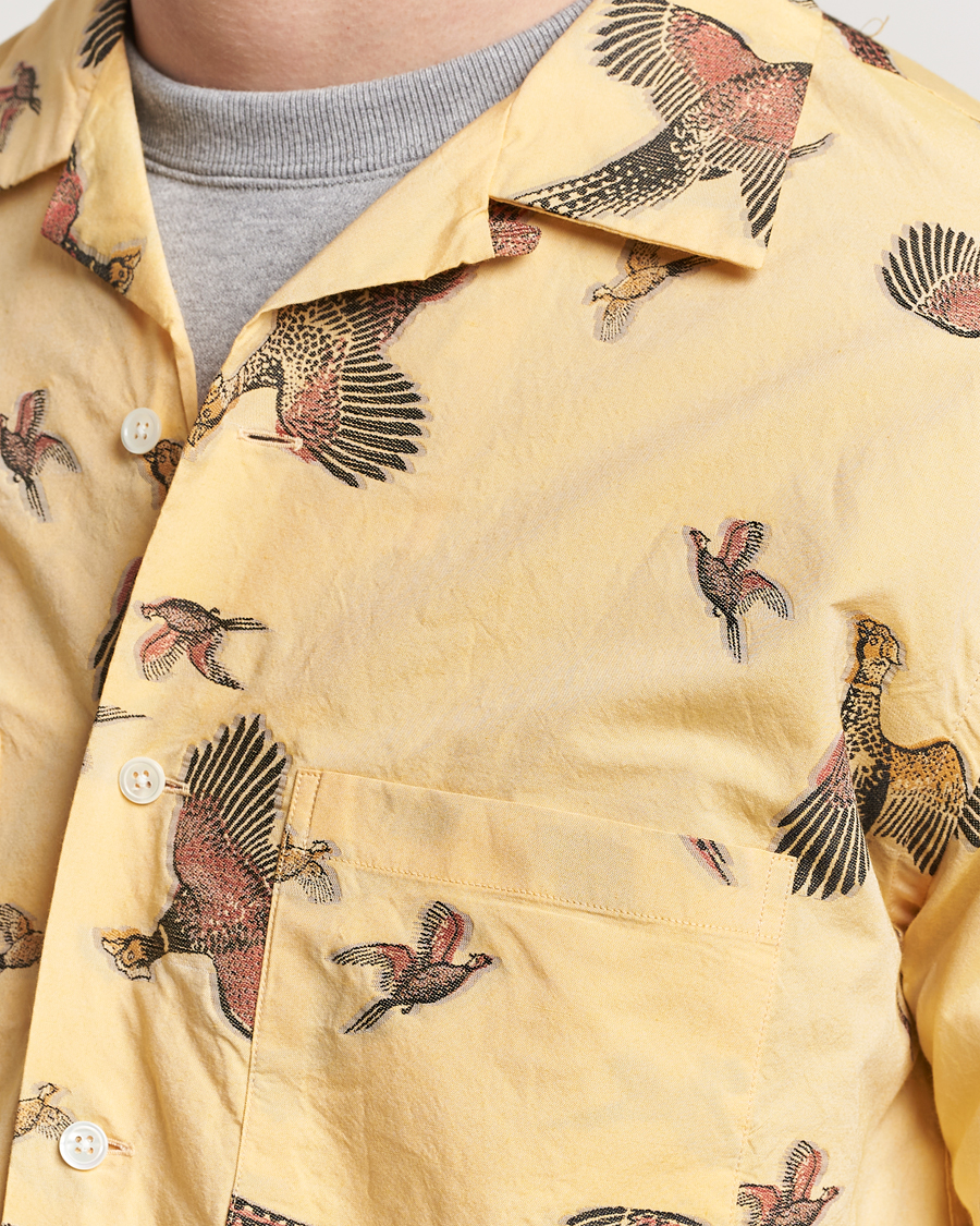Herre | Skjorter | BEAMS PLUS | Duck Jacquard Camp Collar Shirt Yellow
