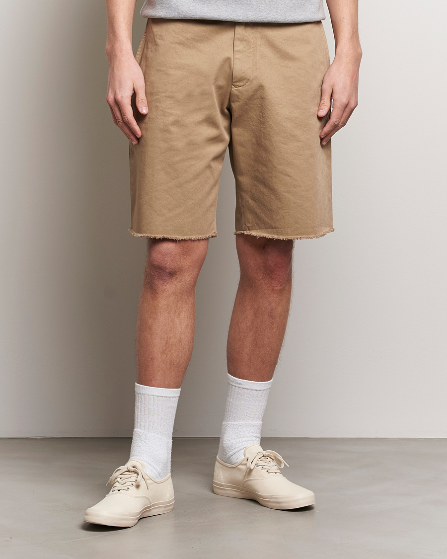 Herre |  | BEAMS PLUS | Cut Off Twill Cotton Shorts Beige