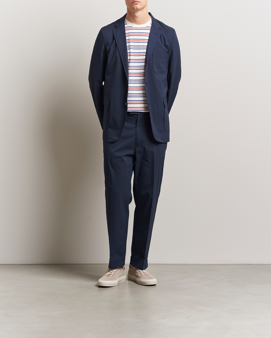 Herre | Dressjakker | BEAMS PLUS | Seersucker Blazer Navy