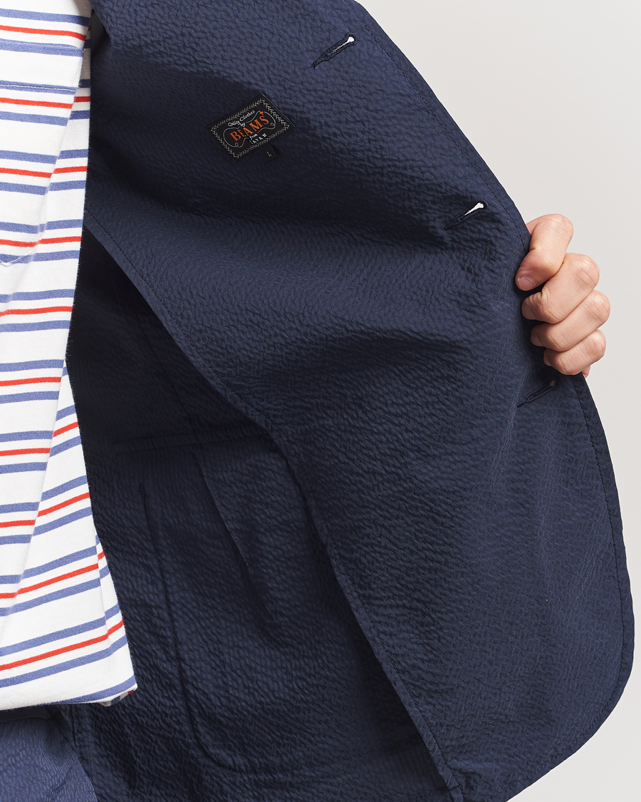 Herre | Dressjakker | BEAMS PLUS | Seersucker Blazer Navy