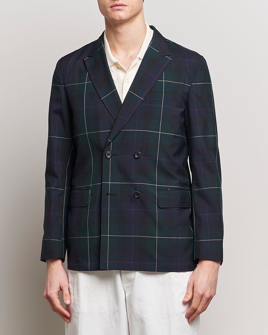 Herre | Japanese Department | BEAMS PLUS | Double Breasted Plaid Wool Blazer Green Plaid