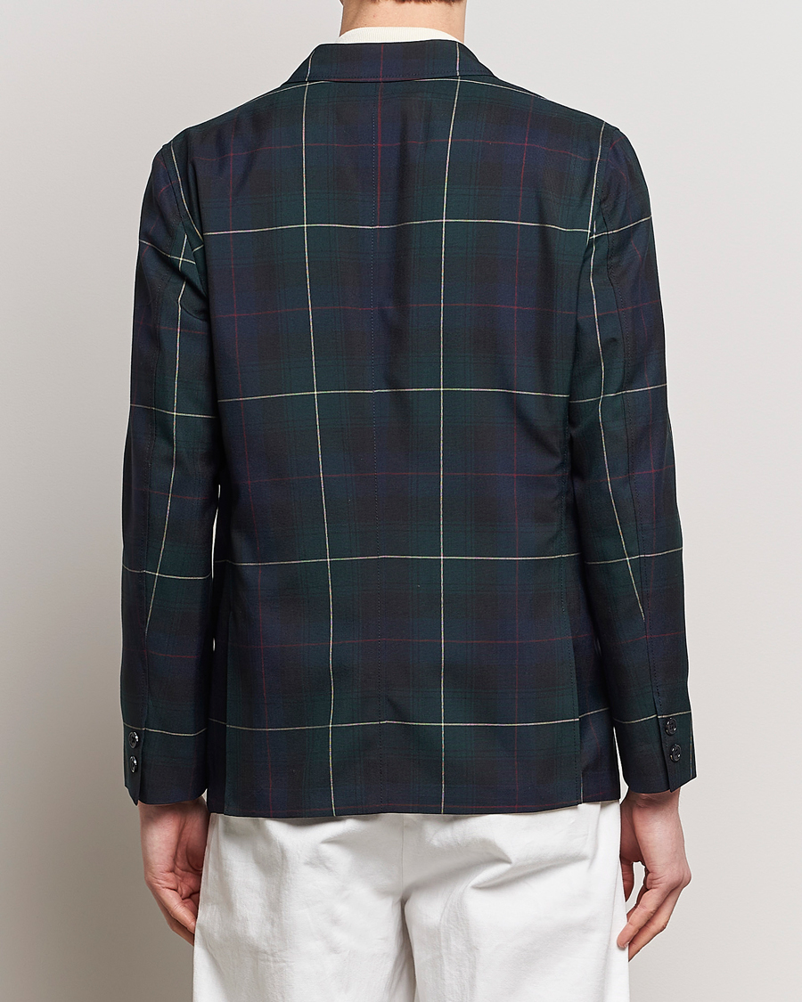 Herre | Dressjakker | BEAMS PLUS | Double Breasted Plaid Wool Blazer Green Plaid