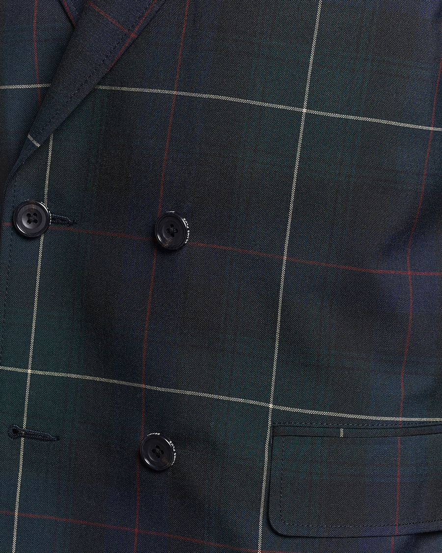 Herre | Dressjakker | BEAMS PLUS | Double Breasted Plaid Wool Blazer Green Plaid
