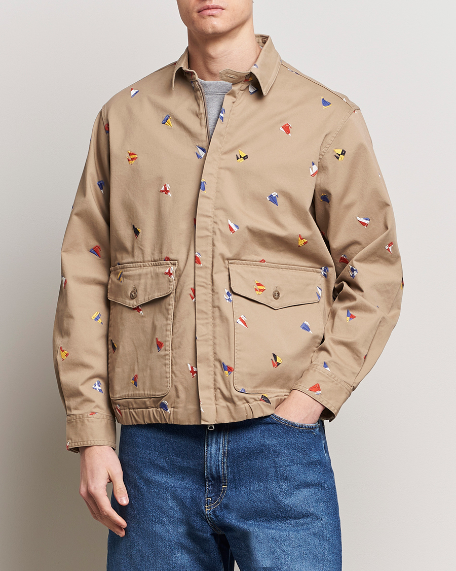 Herre | Preppy Authentic | BEAMS PLUS | Embroidered Harrington Jacket Beige