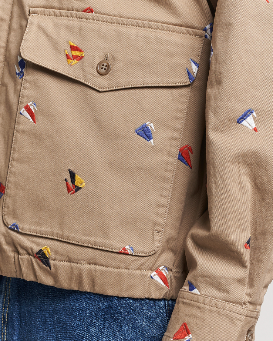 Herre | Jakker | BEAMS PLUS | Embroidered Harrington Jacket Beige