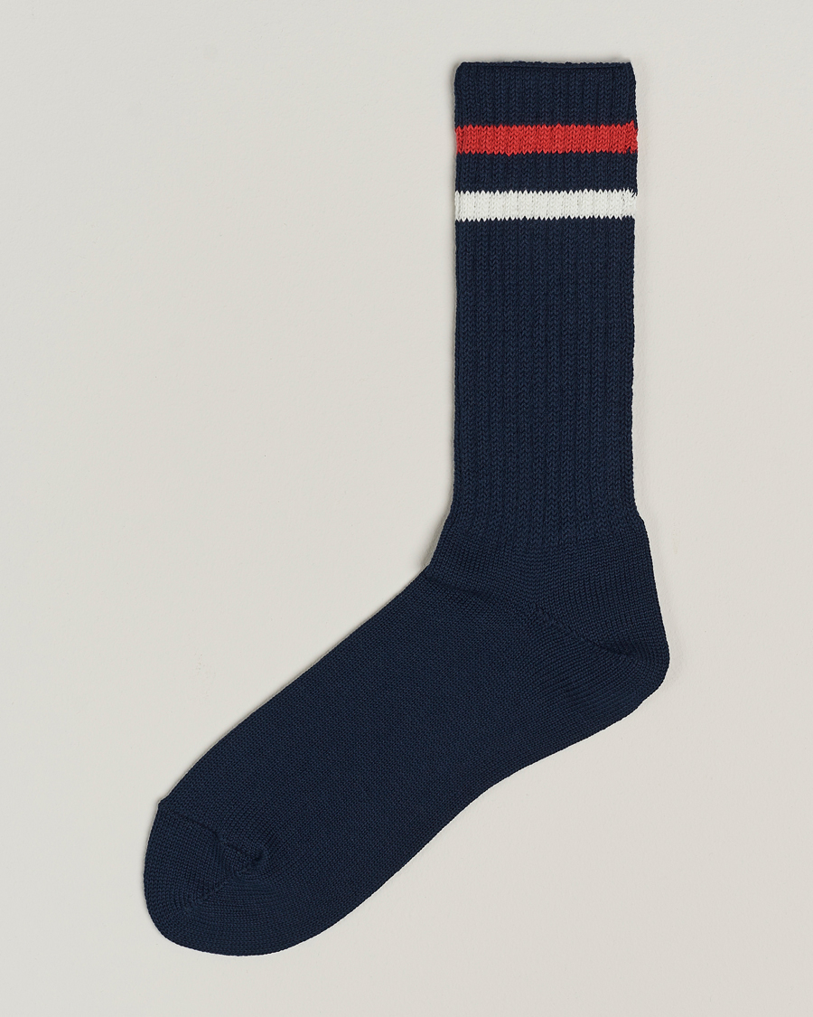 Herre | Undertøy | BEAMS PLUS | Schoolboy Socks Navy/Red