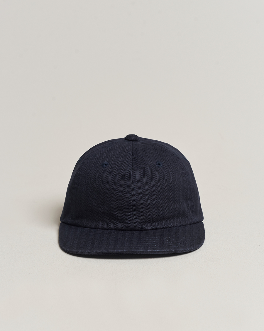 Herre | BEAMS PLUS 6 Panel Herringbone Cap Navy | BEAMS PLUS | 6 Panel Herringbone Cap Navy