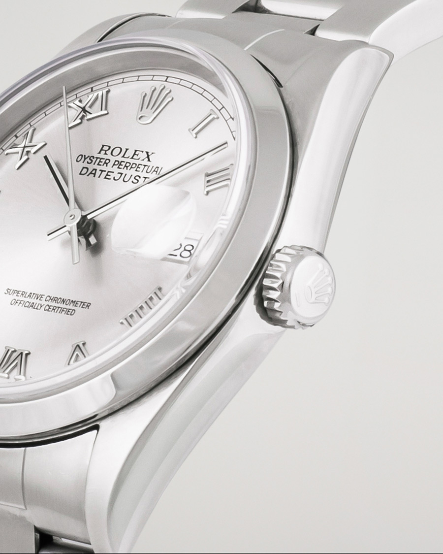 Herre | Rolex Pre-Owned Datejust 16200 Oystert Perpetual Steel Silver | Rolex Pre-Owned | Datejust 16200 Oystert Perpetual Steel Silver