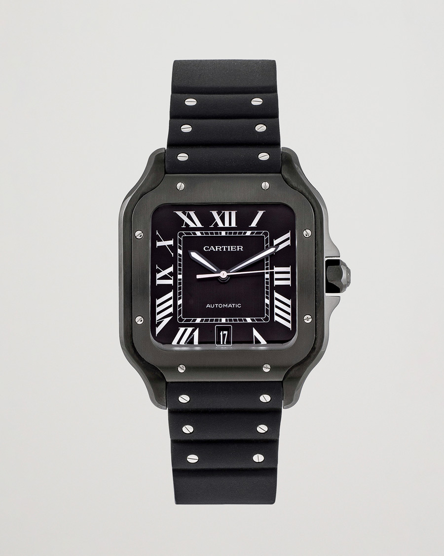 Herre | Cartier Pre-Owned Santos De Cartier Steel WSSA0039 Black | Cartier Pre-Owned | Santos De Cartier Steel WSSA0039 Black