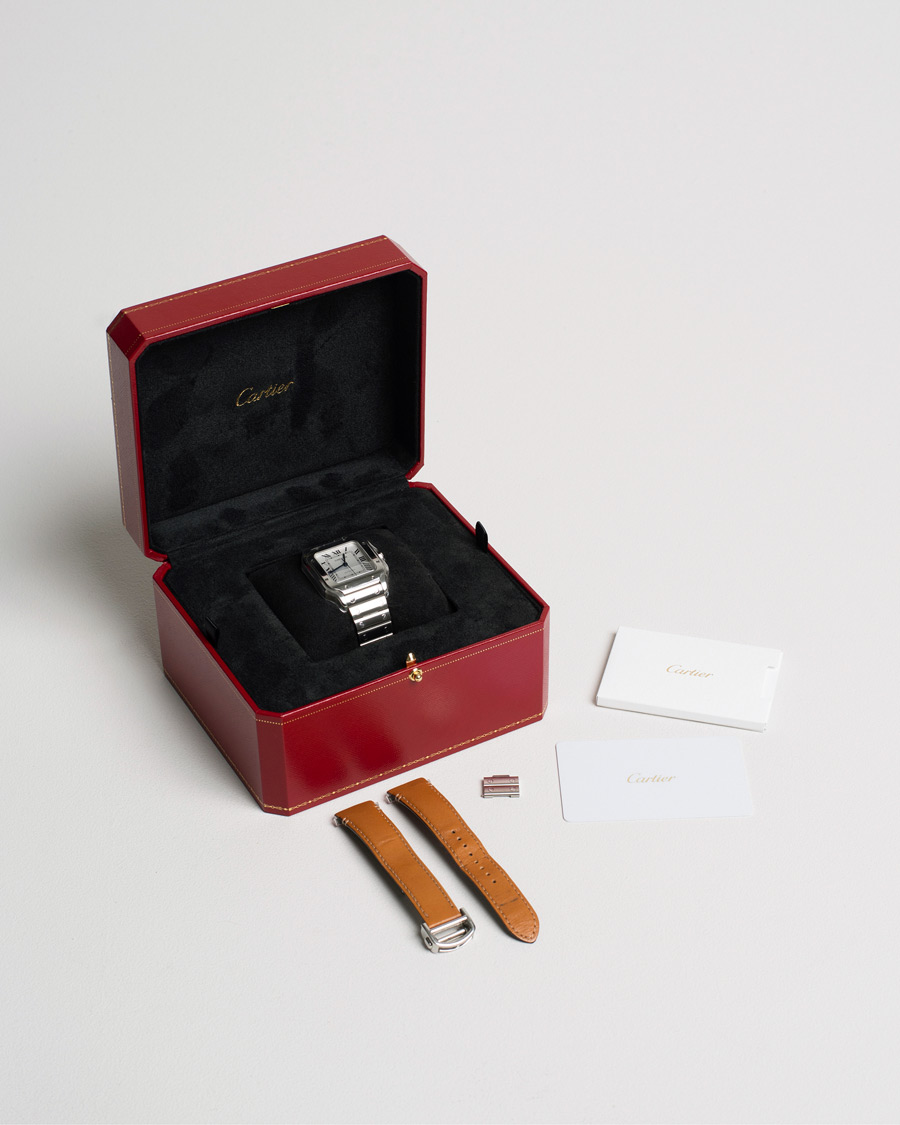 Herre | Cartier Pre-Owned Santos De Cartier Steel WSSA0029 Silver | Cartier Pre-Owned | Santos De Cartier Steel WSSA0029 Silver