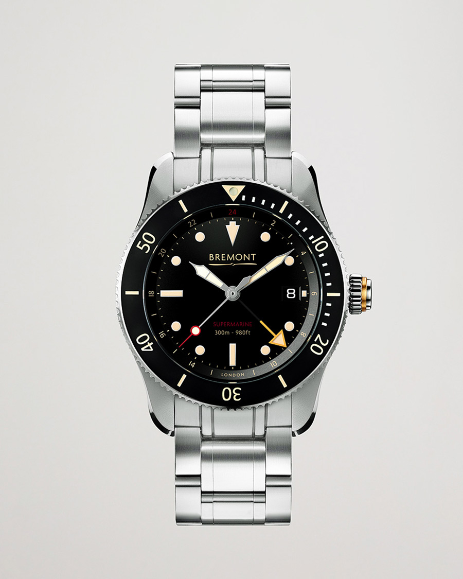 Herre | Bremont Pre-Owned S302 Supermarine GMT 40mm Steel Bracelet Silver | Bremont Pre-Owned | S302 Supermarine GMT 40mm Steel Bracelet Silver