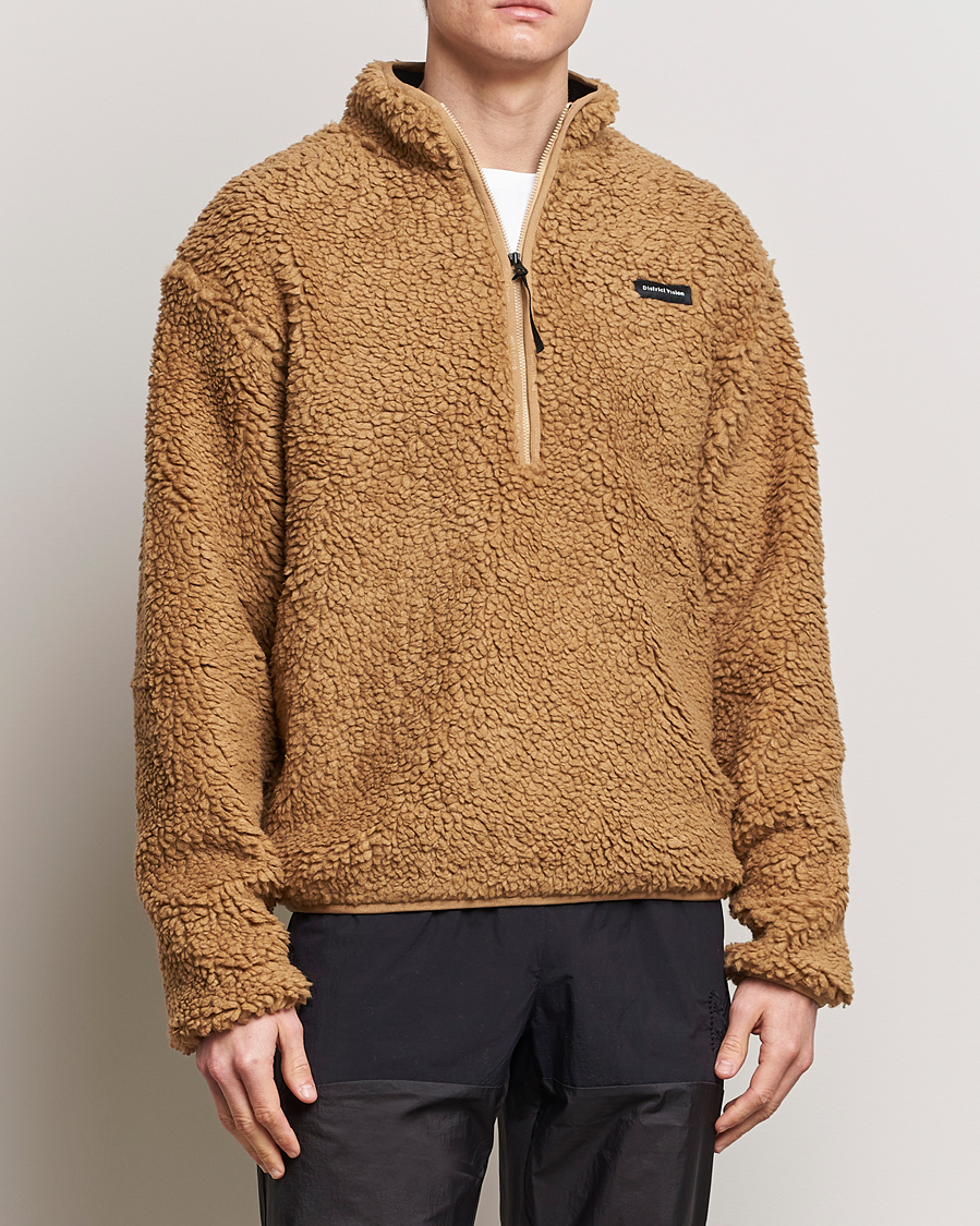 Herre | Klær | District Vision | Half Zip Pile Fleece Sand