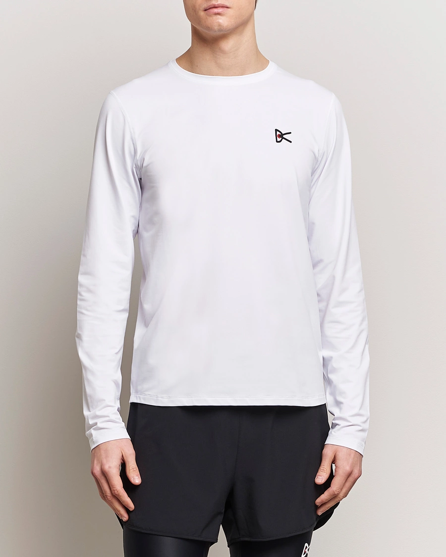 Herre | Active | District Vision | Lightweight Long Sleeve T-Shirt White