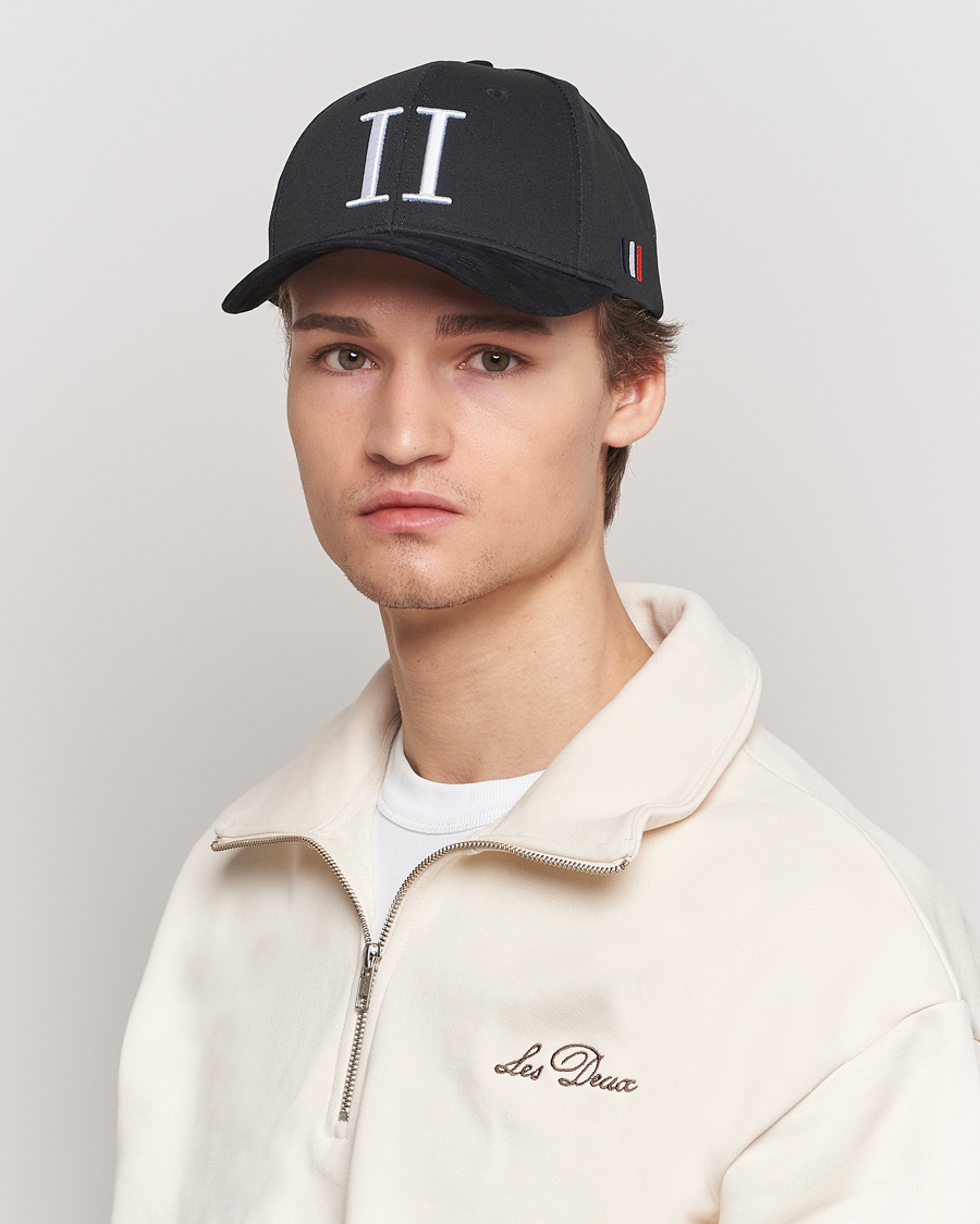 Herre | LES DEUX | LES DEUX | Baseball Cap Suede II Black/White