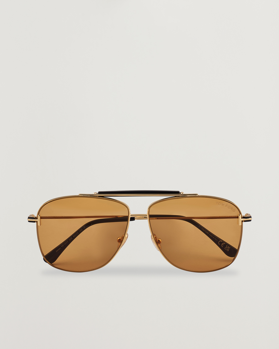 Herre | Solbriller | Tom Ford | Jaden FT1017 Metal Sunglasses Gold/Brown