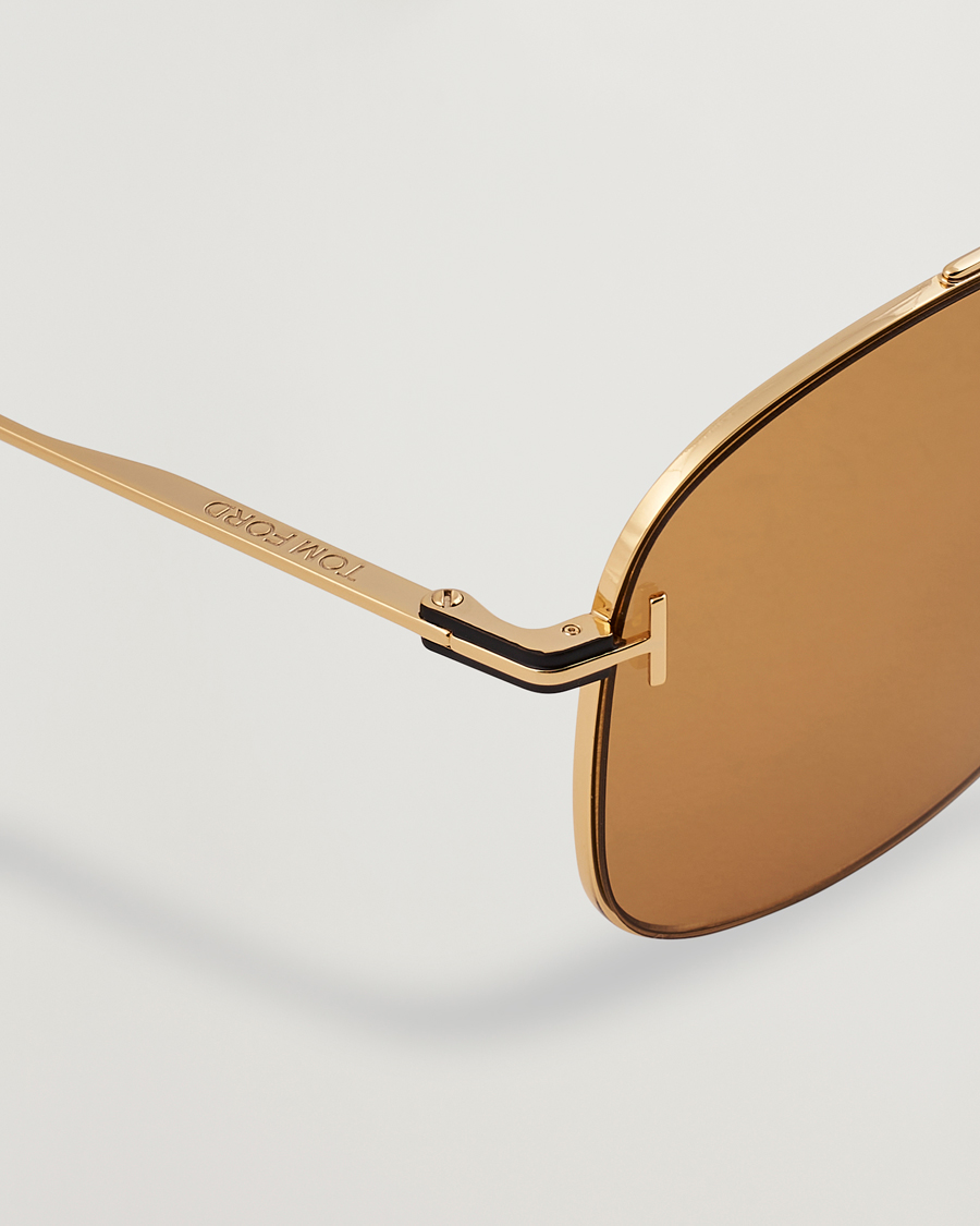 Herre | Solbriller | Tom Ford | Jaden FT1017 Metal Sunglasses Gold/Brown