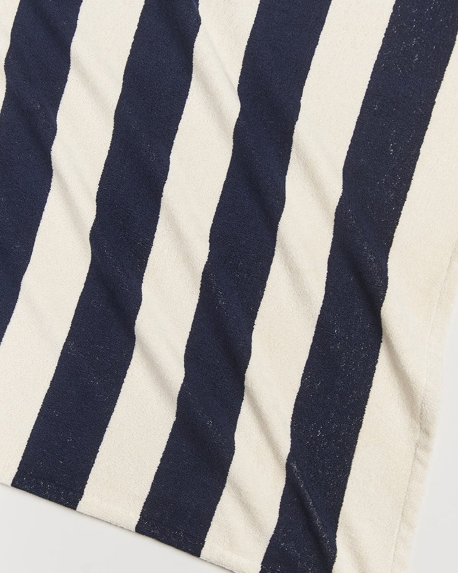 Herre | Tekla Organic Terry Beach Towel Navy Stripes | Tekla | Organic Terry Beach Towel Navy Stripes