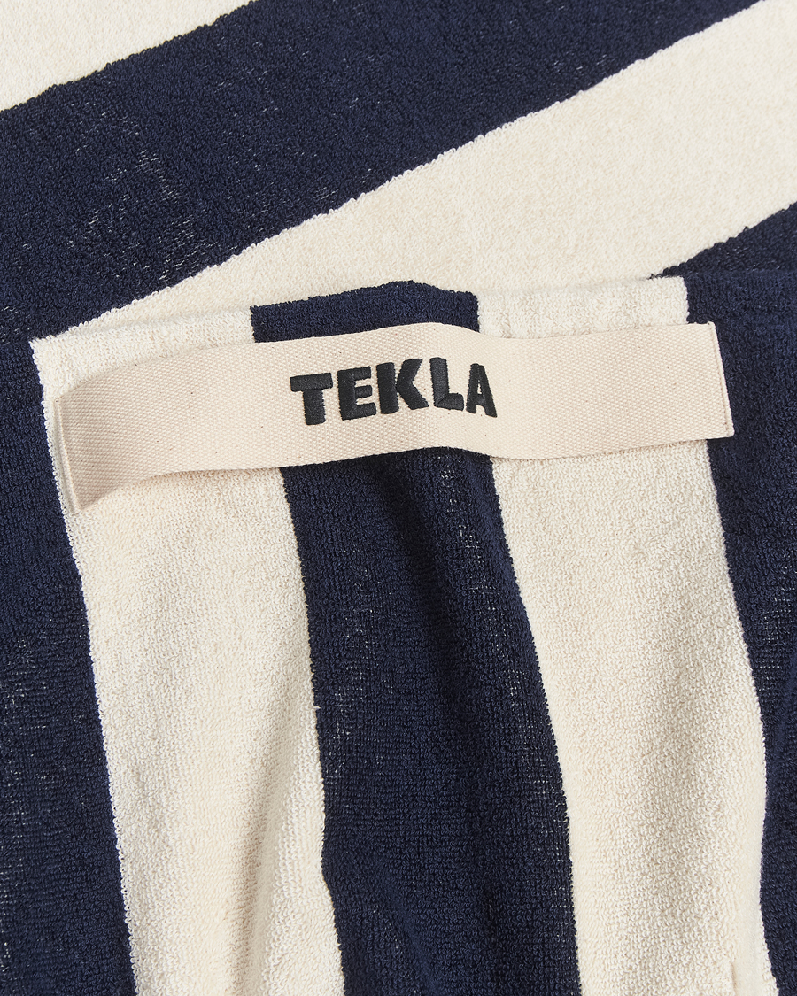 Herre | Tekla Organic Terry Beach Towel Navy Stripes | Tekla | Organic Terry Beach Towel Navy Stripes