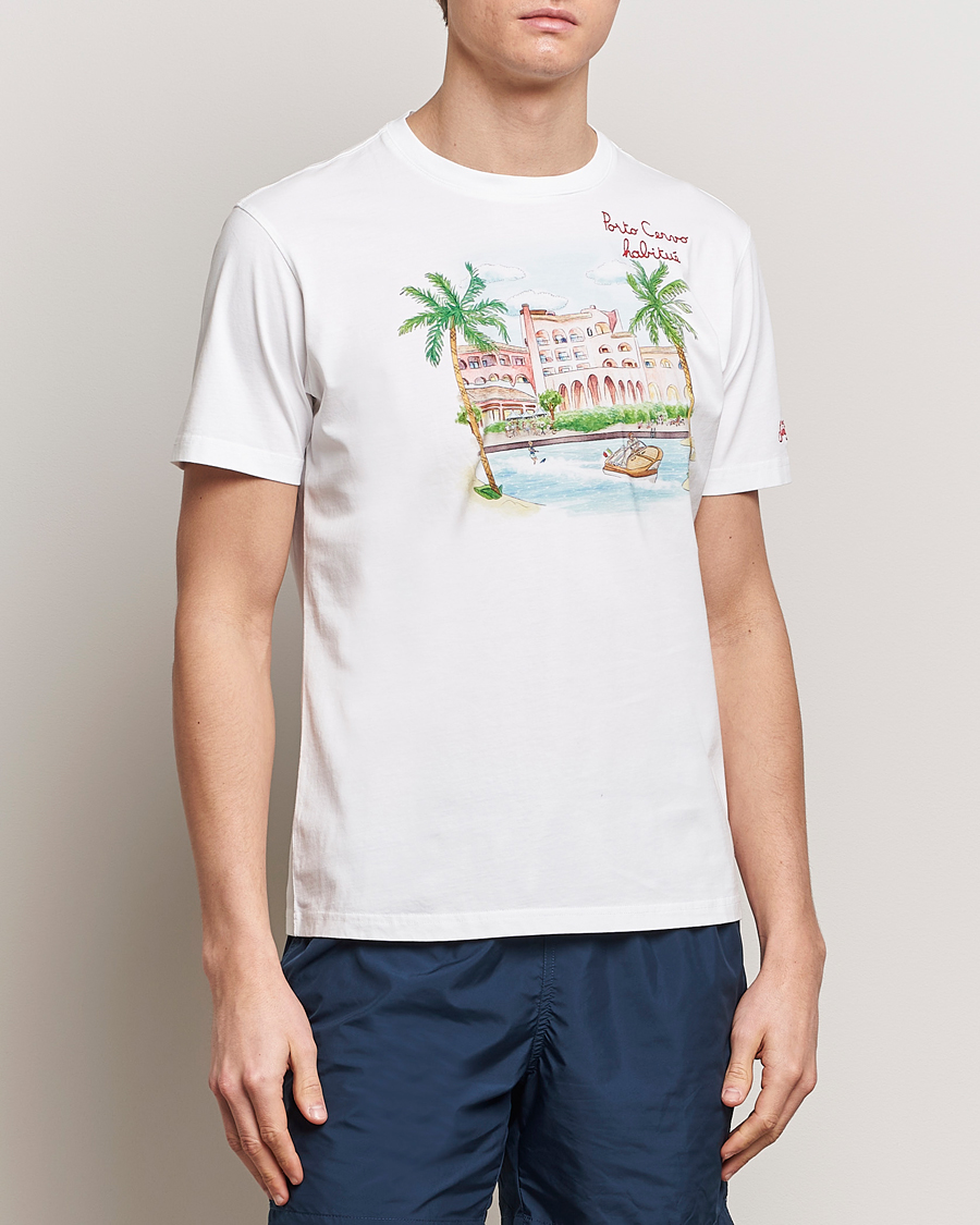 Herre | MC2 Saint Barth | MC2 Saint Barth | Printed Cotton T-Shirt Porto Cervo