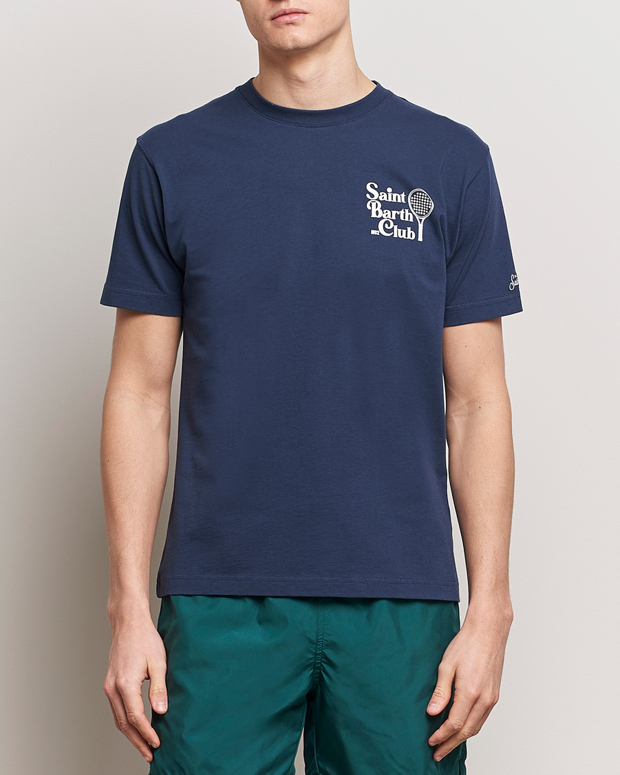 Herre | T-Shirts | MC2 Saint Barth | Printed Cotton T-Shirt STB Padel Club