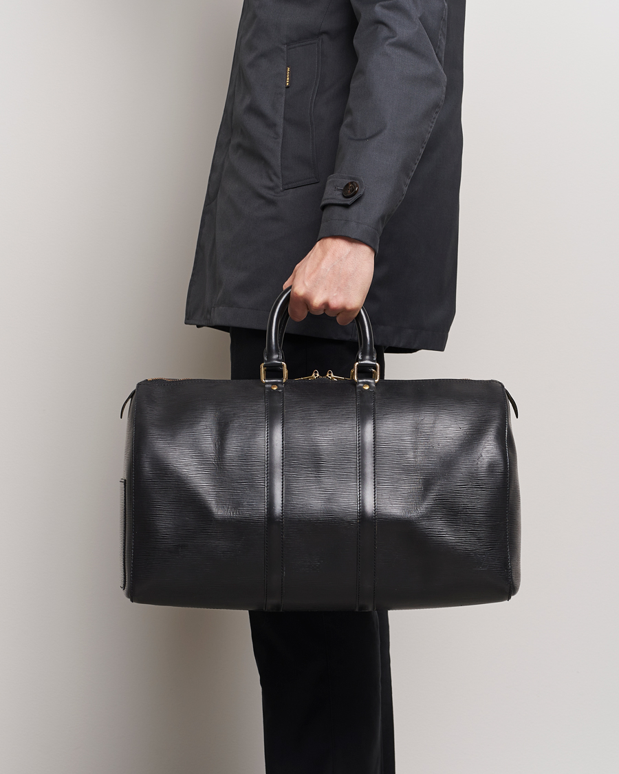 Herre | Louis Vuitton Pre-Owned Keepall 45 EPI Leather Bag Black | Louis Vuitton Pre-Owned | Keepall 45 EPI Leather Bag Black